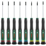 Bosch Heimwerken & Garten Präzisions-Schraubendreher Set, 8 teilig grün/schwarz, Schlitz, Sechsrund und Kreuzschlitz