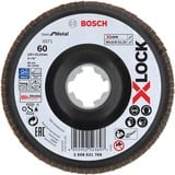 Bosch PRO X571 X-LOCK Fächerschleifscheibe, Ø 125mm, K60 Bohrung 22,23mm, abgewinkelt