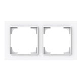 Busch-Jaeger Abdeckrahmen zweifach, Typ 1722-44G, Kunststoff, glänzend, Schutzart IP20 weiß (glänzend), Retail