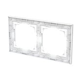 Busch-Jaeger Abdeckrahmen zweifach, Typ 1722-44G, Kunststoff, glänzend, Schutzart IP20 weiß (glänzend), Retail