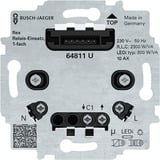 Busch-Jaeger Relais-Einsatz flex Typ 64811 U, 3-Leiter-Anschlusstechnik, Unterputzmontage schwarz (glänzend), Retail