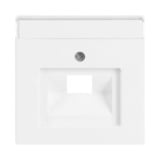 Busch-Jaeger Zentralscheibe Datenanschlussdose mit schrägem Auslass und Beschriftungsfeld 1803-84, Abdeckung weiß (glänzend), Retail