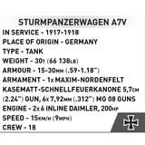COBI Sturmpanzerwagen A7V, Konstruktionsspielzeug Maßstab 1:72