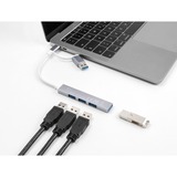 DeLOCK 4 Port Slim USB Hub mit USB Type-C oder USB Typ-A, USB-Hub 