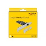 DeLOCK PCI Express x1 Karte auf 1 x RJ45 2,5 Gigabit LAN i225, LAN-Adapter 