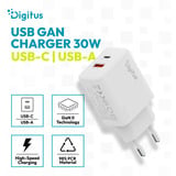 Digitus USB GaN Ladegerät 30W, 1x USB-C, 1x USB-A weiß