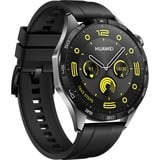 Huawei Watch GT4 46mm (Phoinix-B19F), Smartwatch schwarz, schwarzes Fluorelastomer-Armband