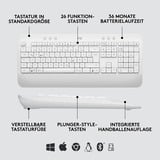 Logitech Signature K650 Combo for Business, Desktop-Set weiß, DE-Layout, Plunger, Logi Bolt, Bluetooth, für Windows/macOS/Chrome OS/Linux/iPadOS/Android