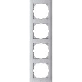 Merten Rahmen vierfach, Typ MEG4040-3660, aus Thermoplast, matt, Schutzart IP20, Klemmbefestigung aluminium, Retail