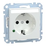 Merten Schutzkontakt-Steckdose mit Überspannungsschutz und Beschriftungsfeld, Unterputz, 16 Ampere weiß (glänzend), Retail