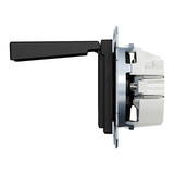 Merten Steckdose mit Klappdeckel schwarz, Retail