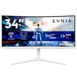 Philips EVNIA 34M2C5601QA, Gaming-Monitor 86.36 cm (34 Zoll), weiß, WQHD, Fast-VA, Curved, HDMI, DP, 200Hz Panel