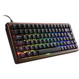 Sharkoon SKILLER SGK50 S3 Wood PBT, Gaming-Tastatur holz/schwarz, FR-Layout, Gateron G Pro 3.0 Yellow