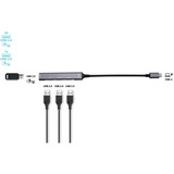 i-tec USB-C Metal HUB 1x USB 3.0 + 3x USB 2.0, USB-Hub silber