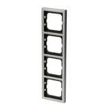 0 Rahmen vierfach zum Abdecken von Schaltern, Tastern und Steckdosen edelstahl, Retail