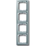 Busch-Jaeger Rahmen vierfach zum Abdecken von Schaltern, Tastern und Steckdosen edelstahl, Retail