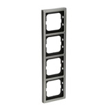 Busch-Jaeger Rahmen vierfach zum Abdecken von Schaltern, Tastern und Steckdosen edelstahl, Retail
