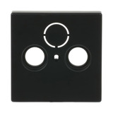 Busch-Jaeger Zentralscheibe matt für Antennendose 2-Loch, Typ 1743-885, Kunststoff, Unterputz, Zentralplatte schwarz (matt), Retail