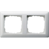 Gira Abdeckrahmen Standard 55, 2-fach, bruchsicher, glänzend, Kunststoff, Thermoplast weiß (glänzend), Retail