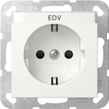 Gira Steckdose Schutzkontakt Typ F 16 Ampere 250 Volt mit Beschriftungsfeld und erhöhtem Berührungsschutz weiß, Retail