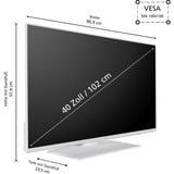 JVC LT-40VF5355W, LED-Fernseher 100 cm (40 Zoll), weiß, FullHD, Tripple Tuner, Smart TV, TiVo Betriebssystem