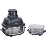 Ninja CRISPi 4-in-1 tragbare Glas-Heißluftfritteuse "Cyber Space" dunkelblaugrau/transparent, 1.700 Watt, 2 Körbe 1,4 und 3,8 Liter