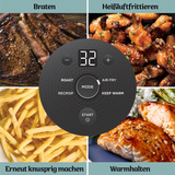 Ninja CRISPi 4-in-1 tragbare Glas-Heißluftfritteuse "Cyber Space" dunkelblaugrau/transparent, 1.700 Watt, 2 Körbe 1,4 und 3,8 Liter