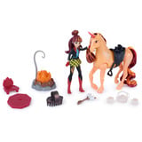 Spin Master Unicorn Academy - Cinders Lagerfeuer-Set, Spielfigur mit Valentina, Cinder und Zubehör