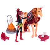 Spin Master Unicorn Academy - Cinders Lagerfeuer-Set, Spielfigur mit Valentina, Cinder und Zubehör