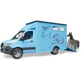 bruder 02674 MB Sprinter Tiertransporter mit Pferd, Modellfahrzeug blau