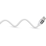 goobay Ethernet-Kabel USB-A 3.2 Gen1 Stecker > RJ-45 Stecker, LAN-Adapter weiß, 1 Meter, geflochtener Textilmantel