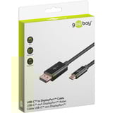 goobay USB Adapterkabel, USB-C Stecker > DisplayPort Stecker, 4K 60Hz schwarz, 2 Meter, 21,6 Gbit/s