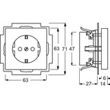 Busch-Jaeger Steckdosen-Einsatz für EDV-Anwendungen mit erhöhtem Berührungsschutz schwarz, Retail