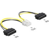 DeLOCK Stromkabel 2 x SATA 15 Pin Stecker zu 8 Pin EPS, Stromversorgung mehrfarbig