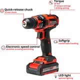 EINHELL Power X-Change Akku-Bohrschrauber TC-CD 18/35 Li, 18Volt rot/schwarz, Li-Ionen Akku 1,5Ah
