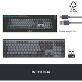 Logitech MX Mechanical, Tastatur hellgrau/dunkelgrau, DE-Layout, lineare Schalter, Logi Bolt, Bluetooth