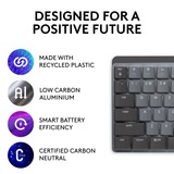 Logitech MX Mechanical, Tastatur hellgrau/dunkelgrau, DE-Layout, lineare Schalter, Logi Bolt, Bluetooth