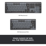 Logitech MX Mechanical, Tastatur hellgrau/dunkelgrau, DE-Layout, lineare Schalter, Logi Bolt, Bluetooth