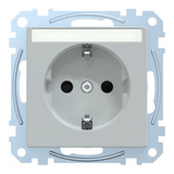 Merten Schutzkontaktsteckdose mit Schriftfeld hellgrau, Retail