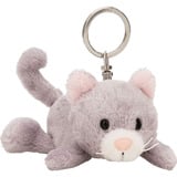NICI Schlüsselanhänger Katze liegend 10 cm, Schlüsselring grau