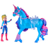 Spin Master Unicorn Academy - Train and Glow River mit Isabel Set, Spielfigur mit Leuchtfunktion und Trainingszubehör 
