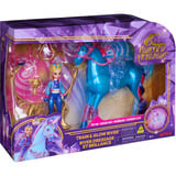 Spin Master Unicorn Academy - Train and Glow River mit Isabel Set, Spielfigur mit Leuchtfunktion und Trainingszubehör 
