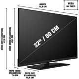 Telefunken D32Q751X2CW, QLED-Fernseher 80 cm (32 Zoll), schwarz, FullHD, Android TV