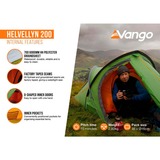 Vango Kuppelzelt Helvellyn 200 grün/orange, mit Vorbau für Gepäck