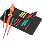 Wera Kraftform Kompakt VDE 15 Torque extra slim 1 Tool Finder, 15-teilig, Schraubendreher rot/gelb, inkl. Drehmoment-Steckgriff, VDE-Wechselklingen
