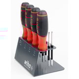 Wiha Schraubendreher mit Bithalter SoftFinish, 1/4" schwarz/rot, mit Ratschenfunktion