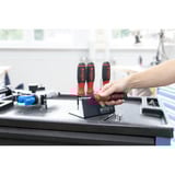 Wiha Schraubendreher mit Bithalter SoftFinish, 1/4" schwarz/rot, mit Ratschenfunktion