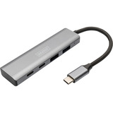 Digitus USB-C 4-Port 2x USB A + 2x USB-C, USB-Hub silber