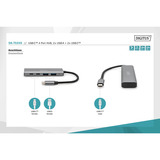 Digitus USB-C 4-Port 2x USB A + 2x USB-C, USB-Hub silber