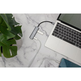 Digitus USB-C 4-Port 2x USB A + 2x USB-C, USB-Hub silber
